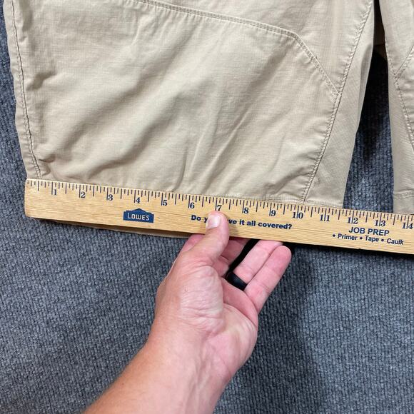 Eddie Bauer Casual Chino Shorts Men's Large Beige Stretch Waist Draw Zip Pockets - Picture 4 of 12